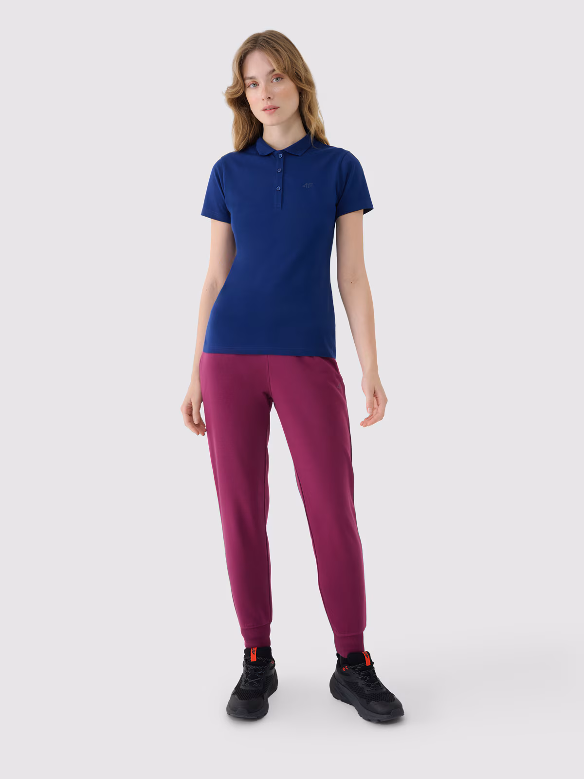 Koszulka polo slim damska - granatowa