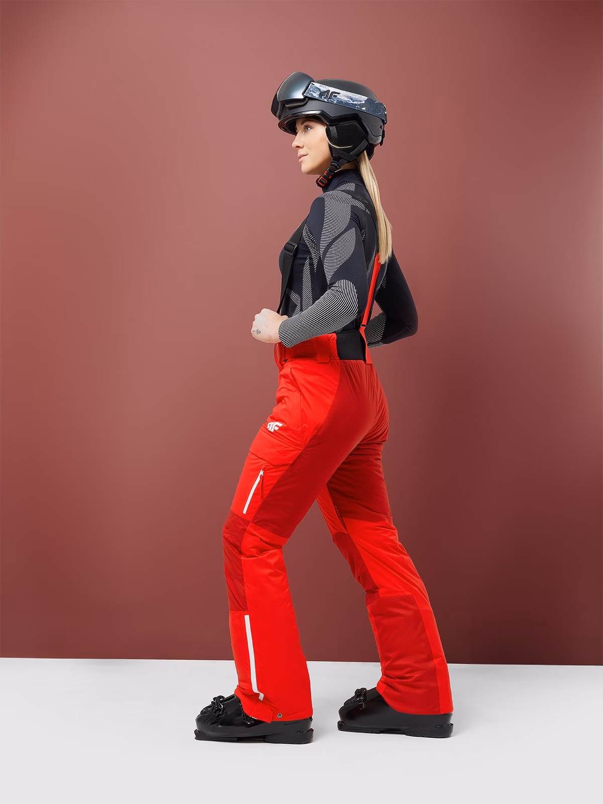 Spodnie narciarskie membrana Dermizax 20000 damskie - czerwone