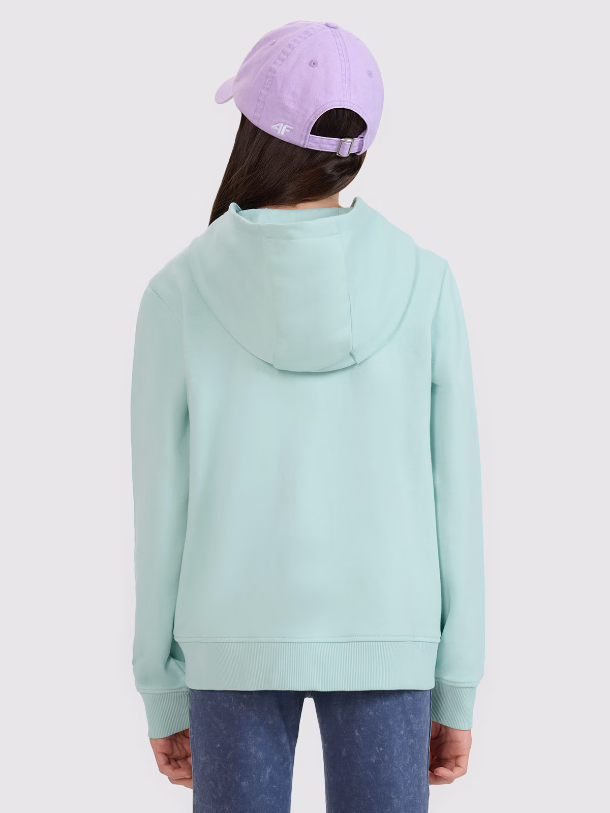 Bluza dresowa rozpinana z kapturem dziewczęca - fioletowa