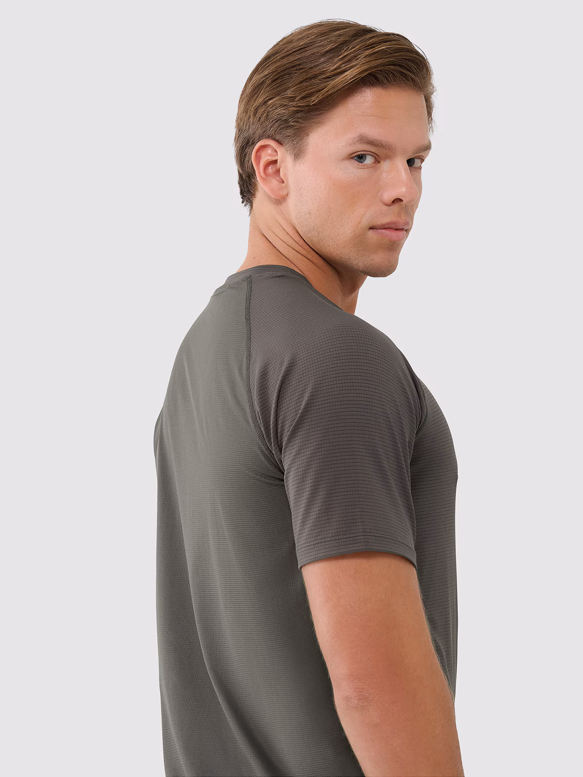 Koszulka treningowa szybkoschnąca męska - beżowa