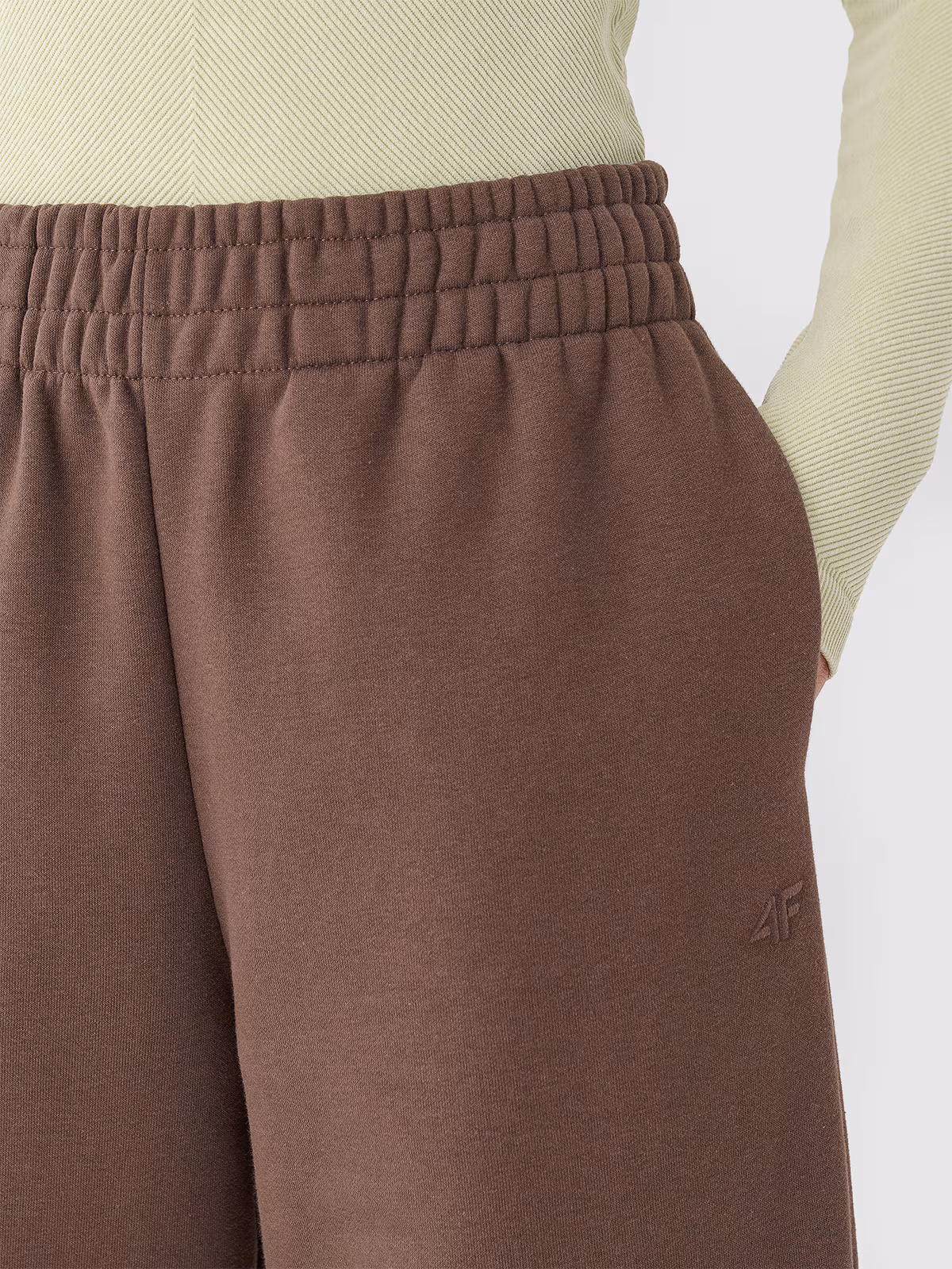 Spodnie dresowe joggery oversize damskie - oliwkowe