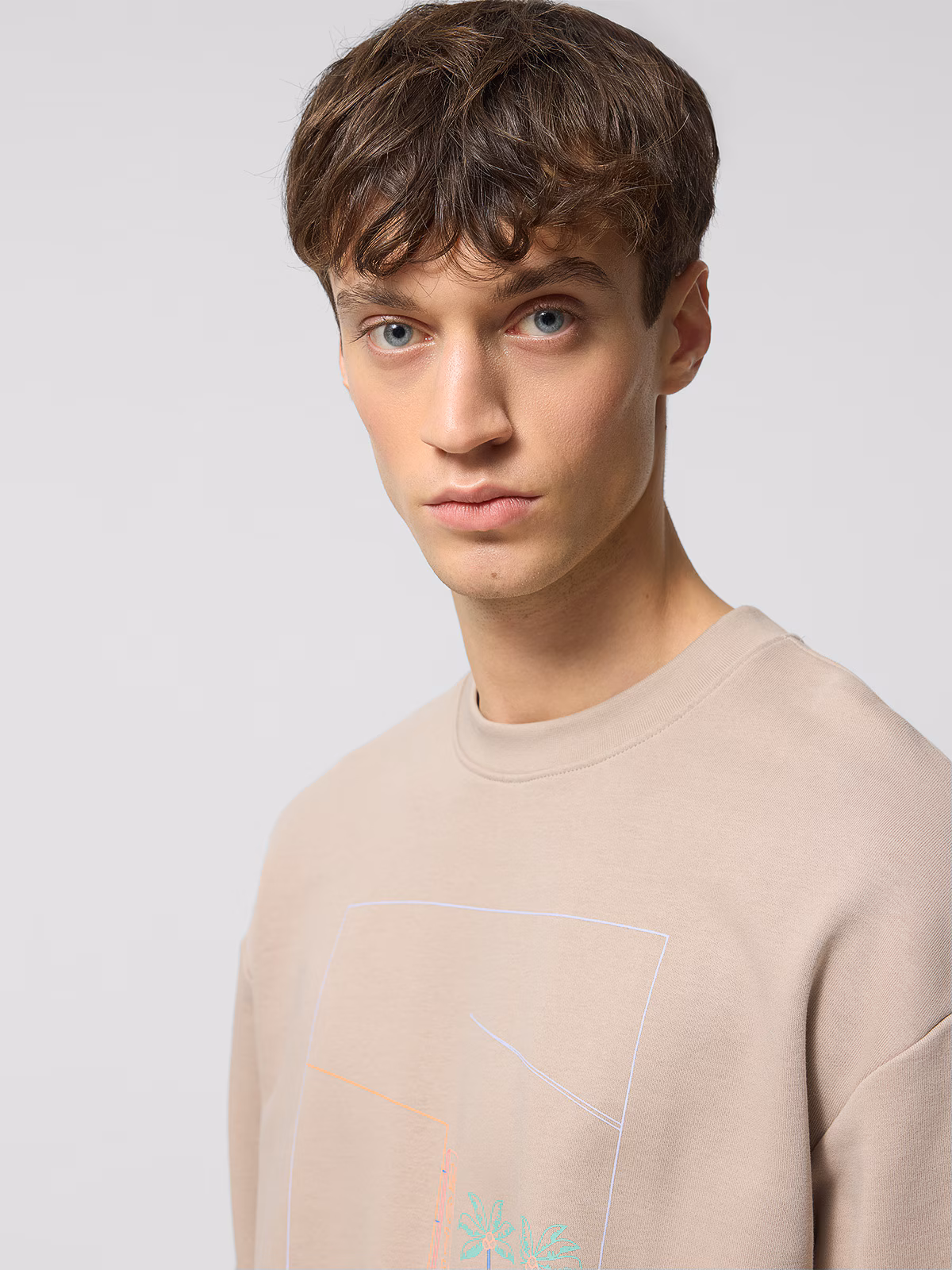 Bluza dresowa nierozpinana bez kaptura męska Outhorn - beżowa