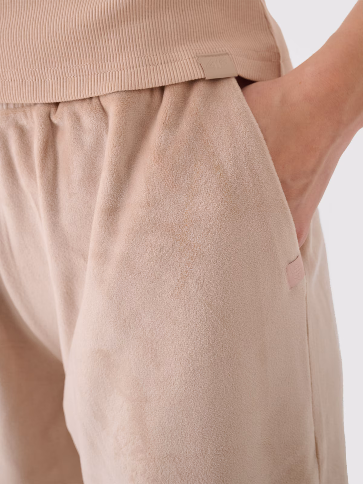 Spodnie dresowe z weluru damskie - granatowe