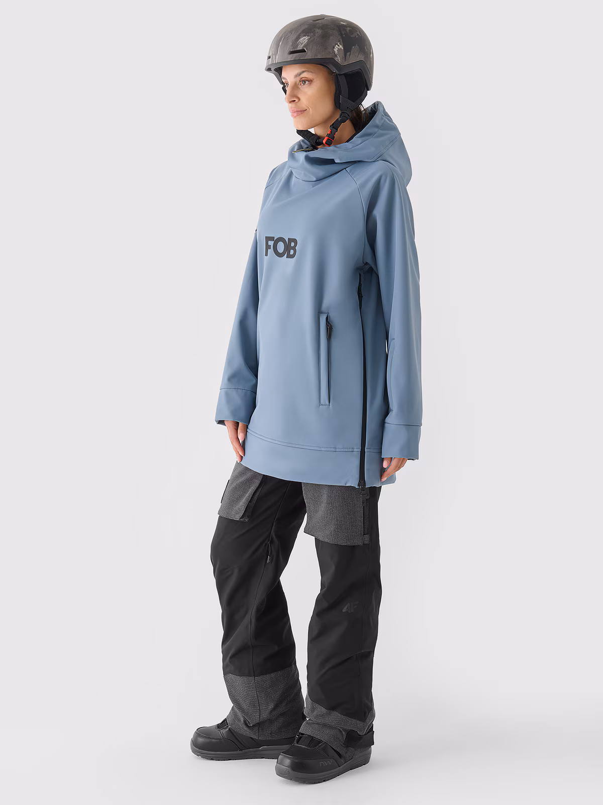 Bluza snowboardowa z softshellu membrana 5000 damska - oliwkowa/khaki