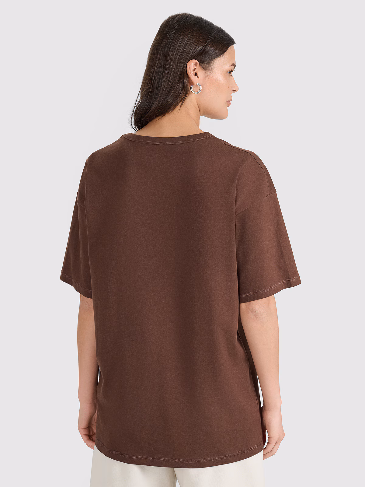 T-shirt oversize gładki uniseks - szary