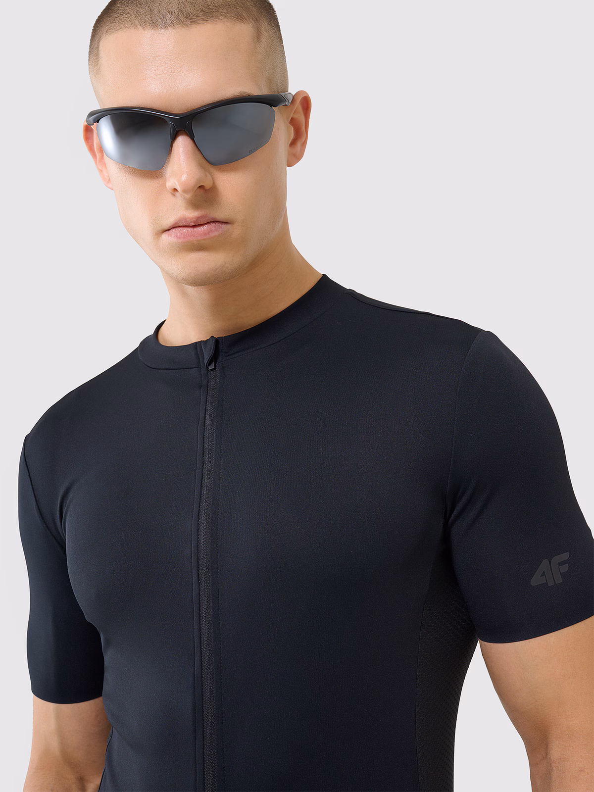 Koszulka rowerowa rozpinana męska - pomarańczowa