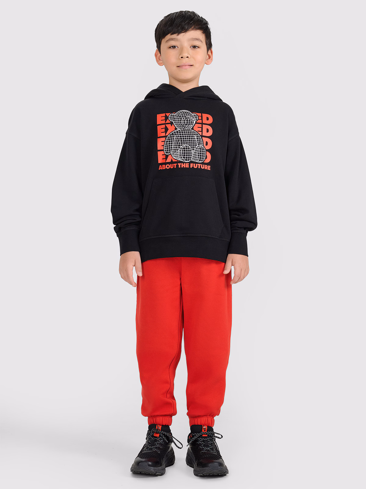 Spodnie dresowe joggery chłopięce - czerwone