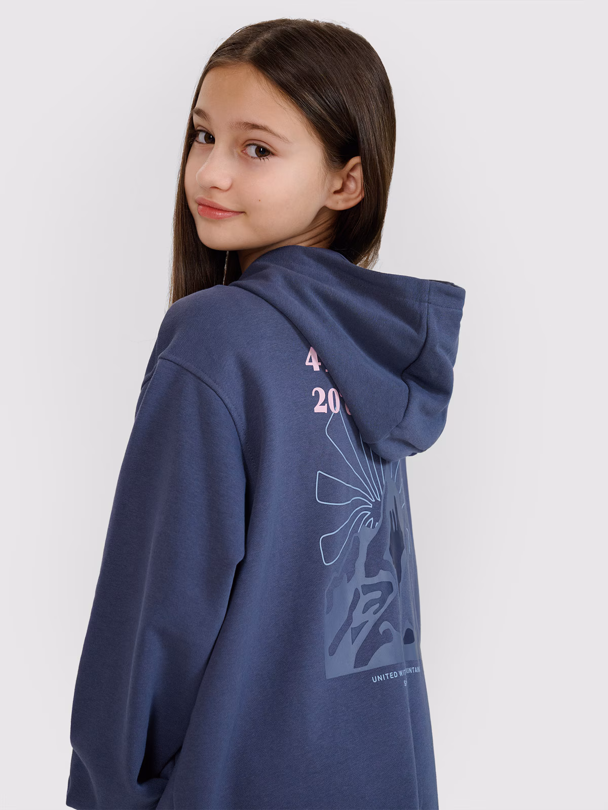 Bluza dresowa rozpinana z kapturem dziewczęca - szara