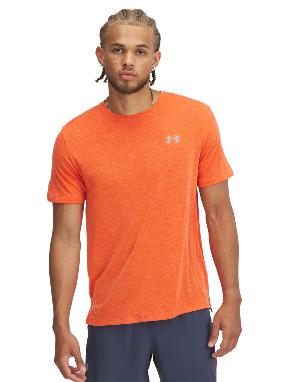 Koszulka do biegania męska Under Armour UA Launch Camo Shortsleeve - pomarańczowa