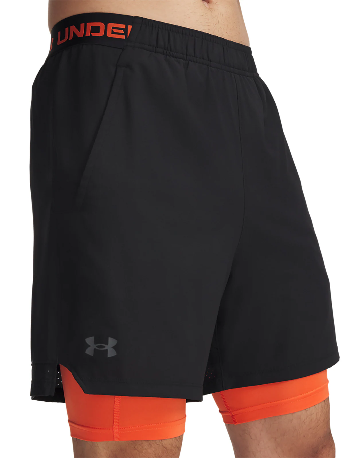 Spodenki treningowe męskie Under Armour UA Vanish Woven 2in1 Shorts - oliwkowe/khaki