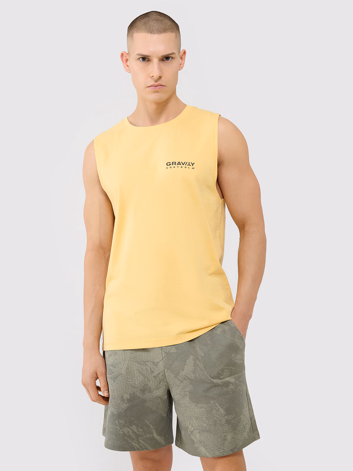 Tank top oversize męski - beżowy
