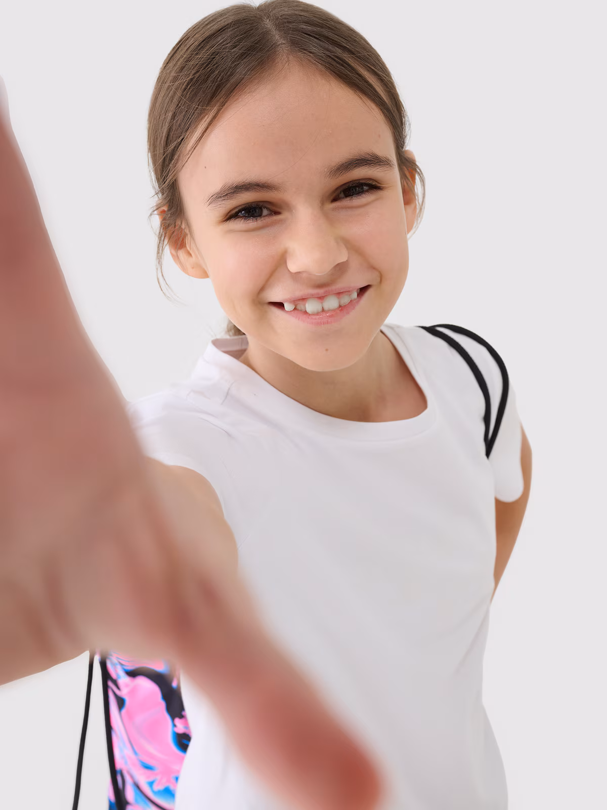 Komplet sportowy na WF (koszulka+spodenki+worek) dziewczęcy - czarny