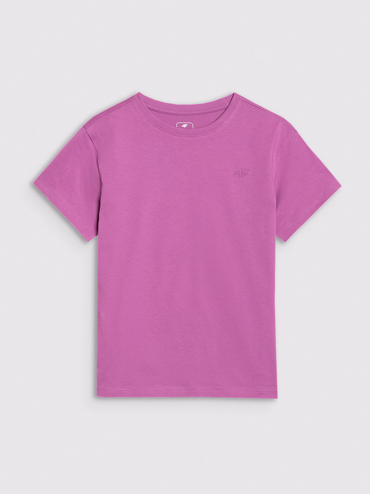 T-shirt oversize gładki dziewczęcy - różowy