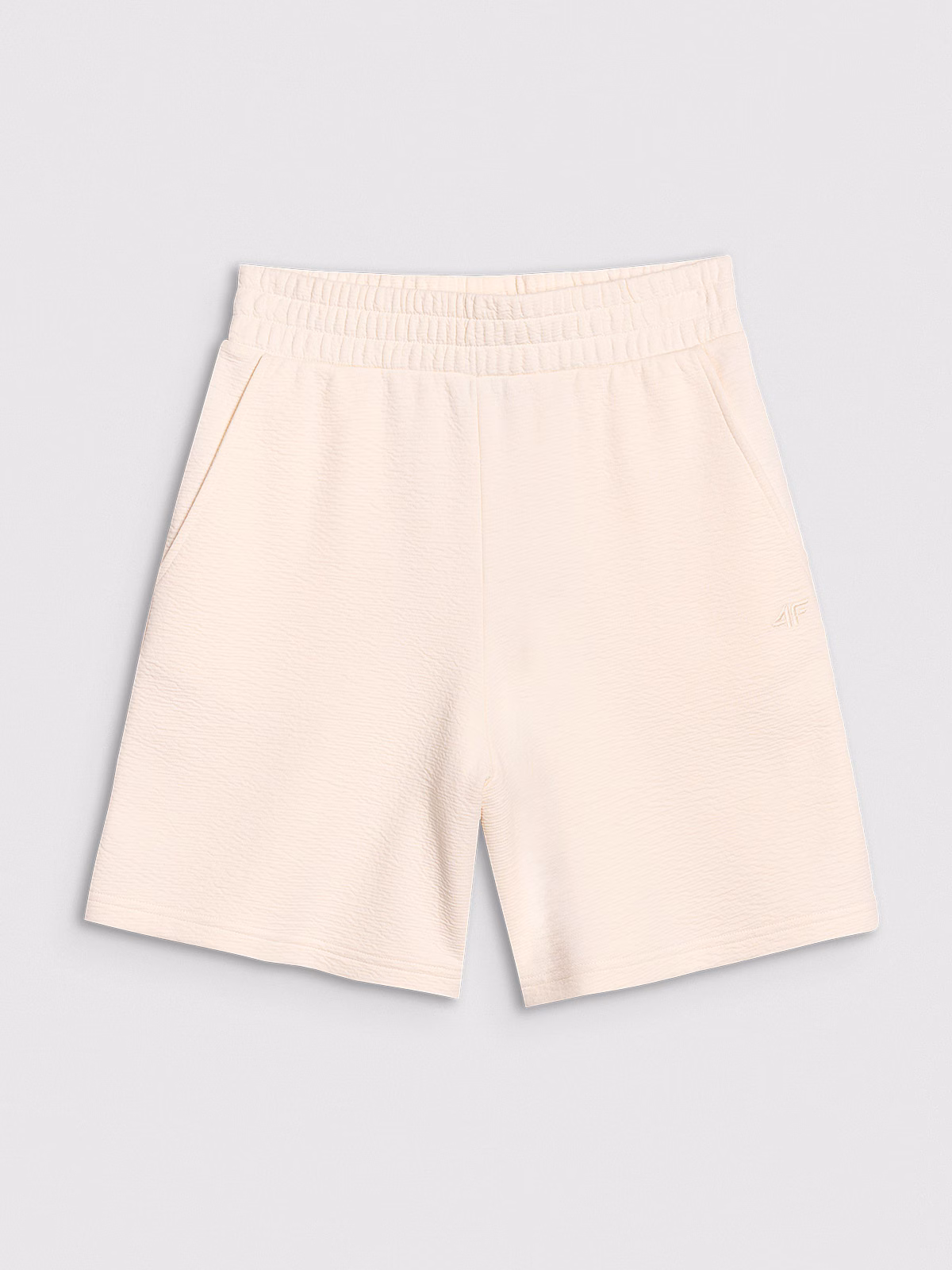 Spodenki dresowe ze strukturalnej dzianiny damskie - różowe