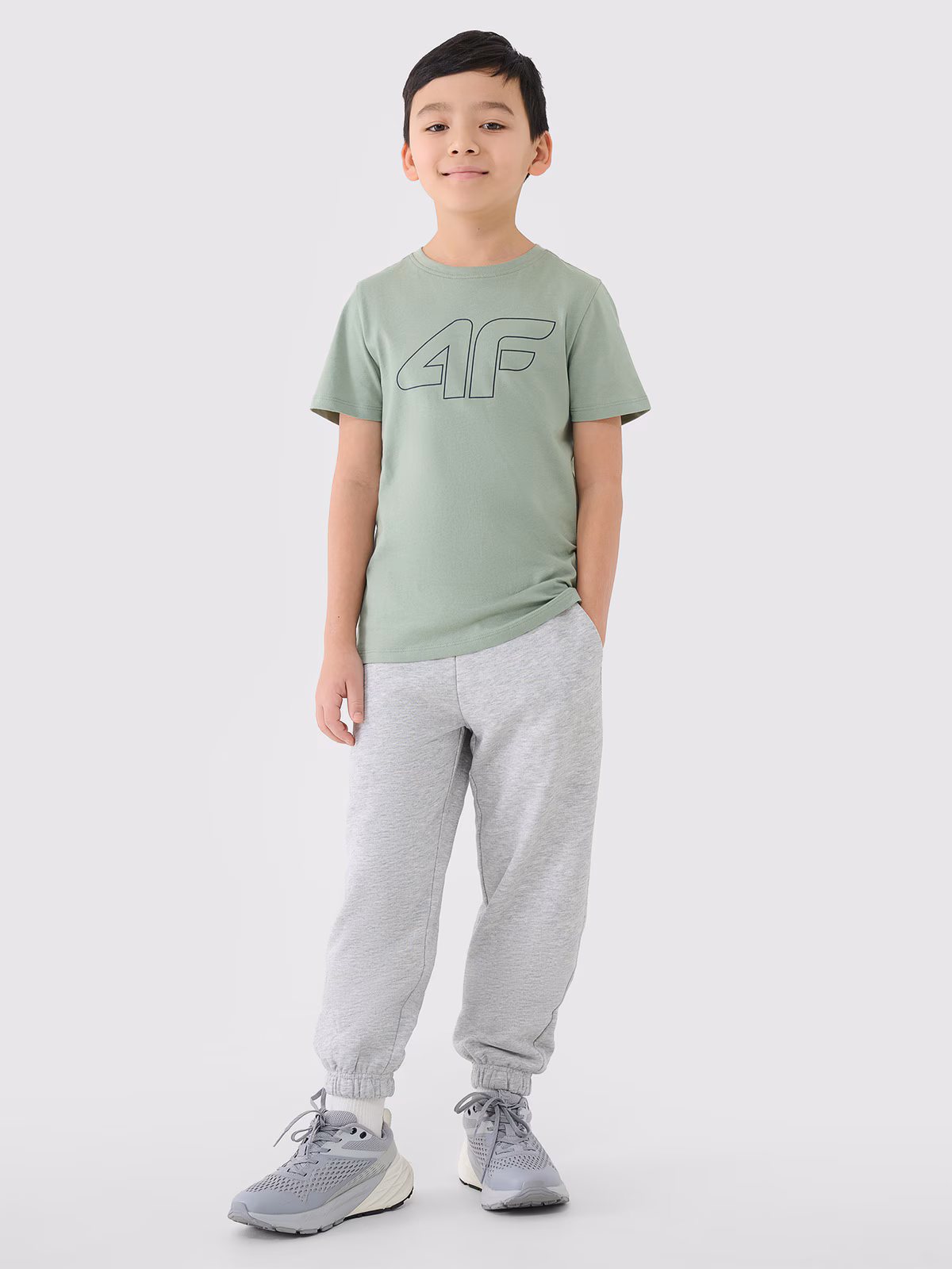 Spodnie dresowe joggery chłopięce - szare