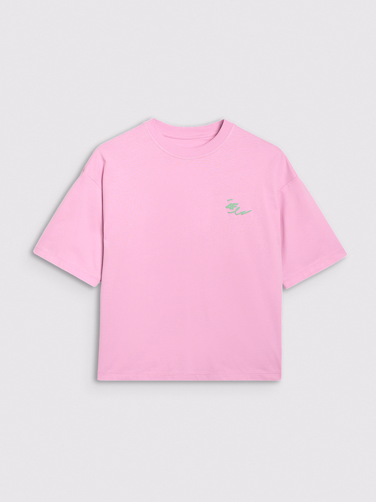 T-shirt oversize z nadrukiem damski - żółty