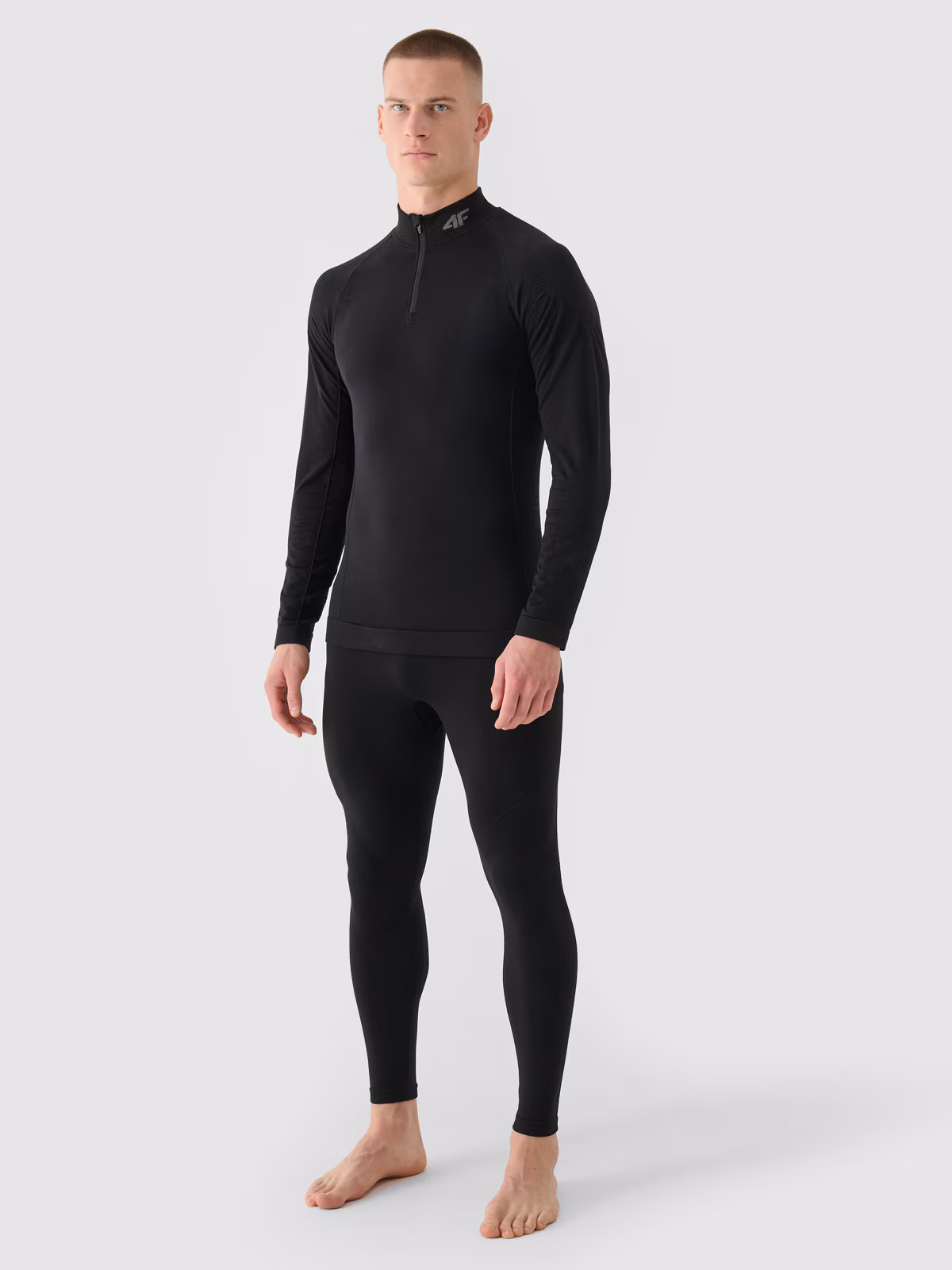 Bielizna termoaktywna bezszwowa z wełną Merino (dół) męska - czarna