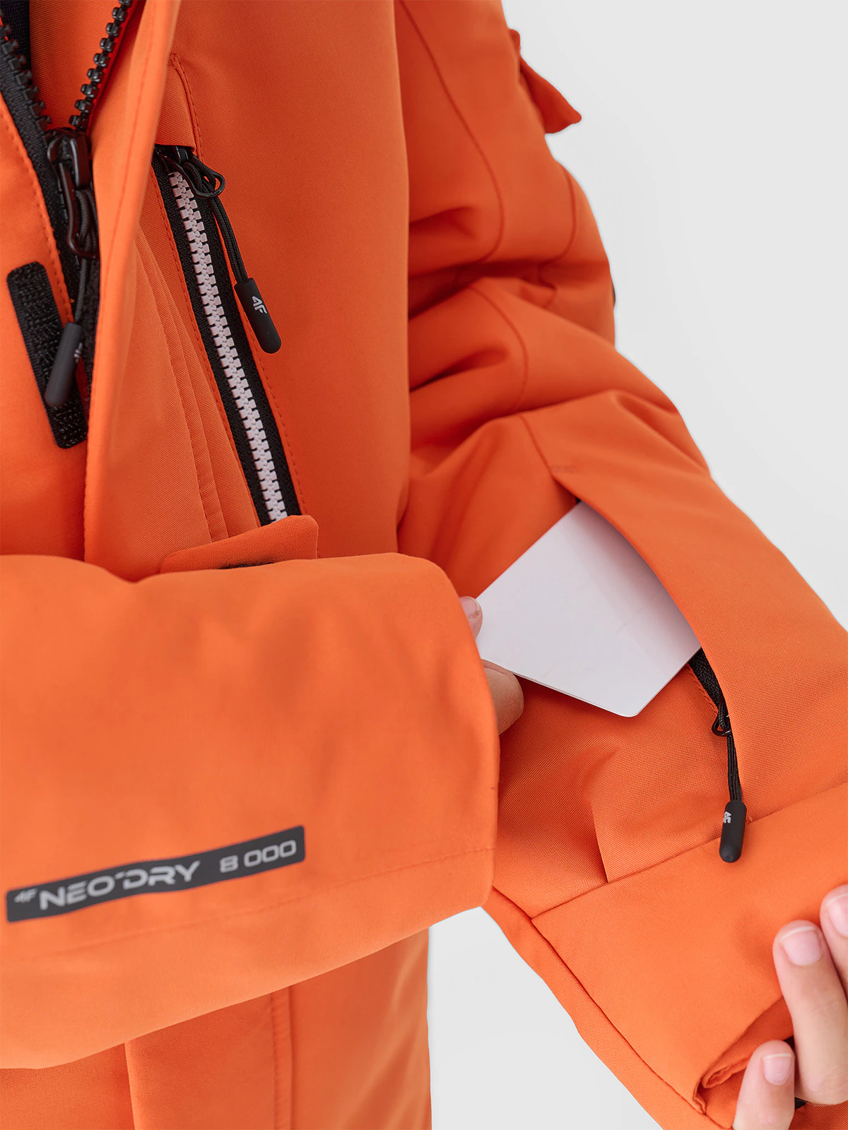 Kurtka snowboardowa membrana 8000 chłopięca - pomarańczowa