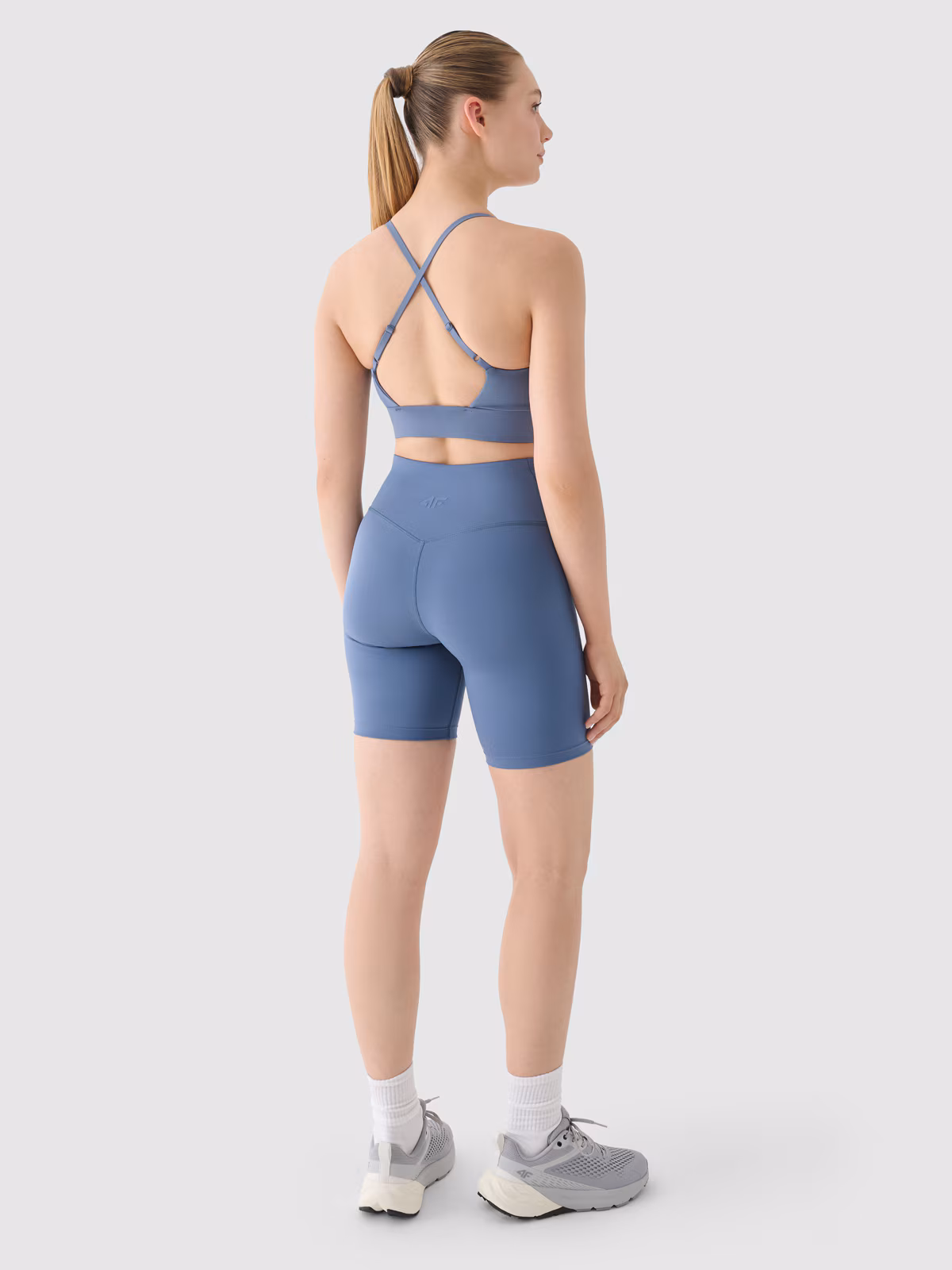 Legginsy krótkie treningowe damskie - fioletowe