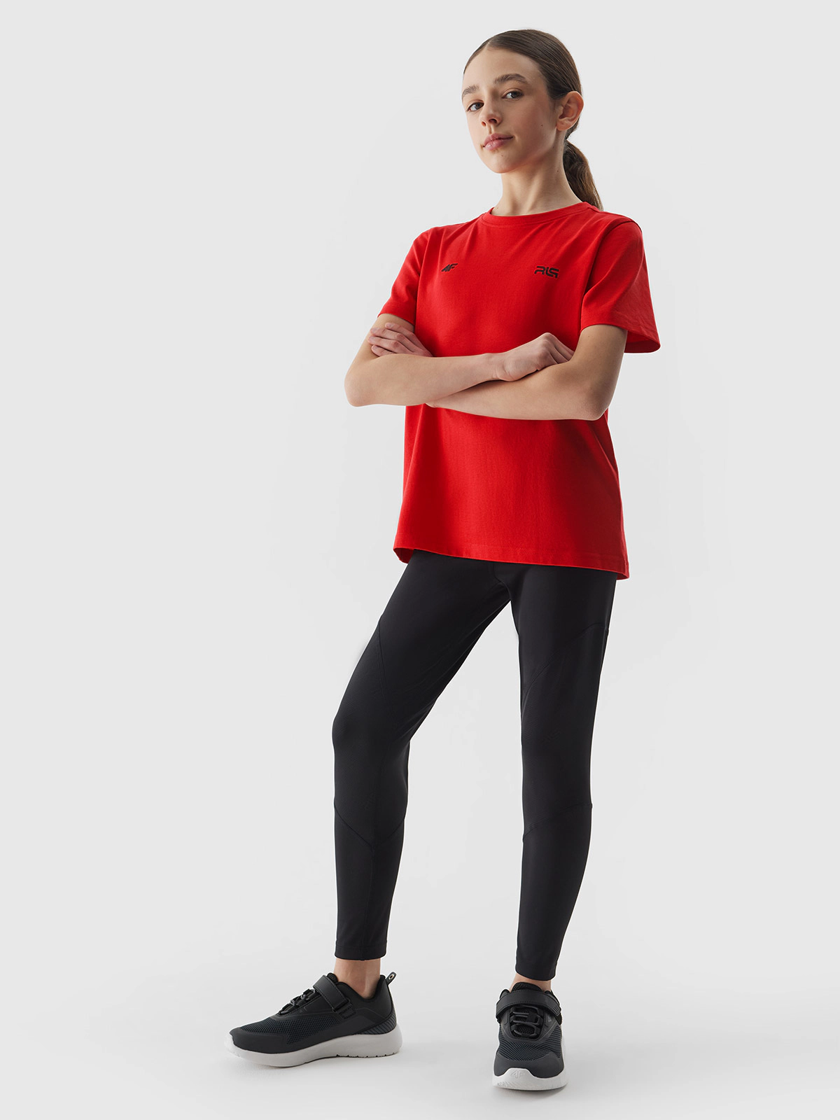 T-shirt z nadrukiem dziecięcy 4F x Robert Lewandowski - biały