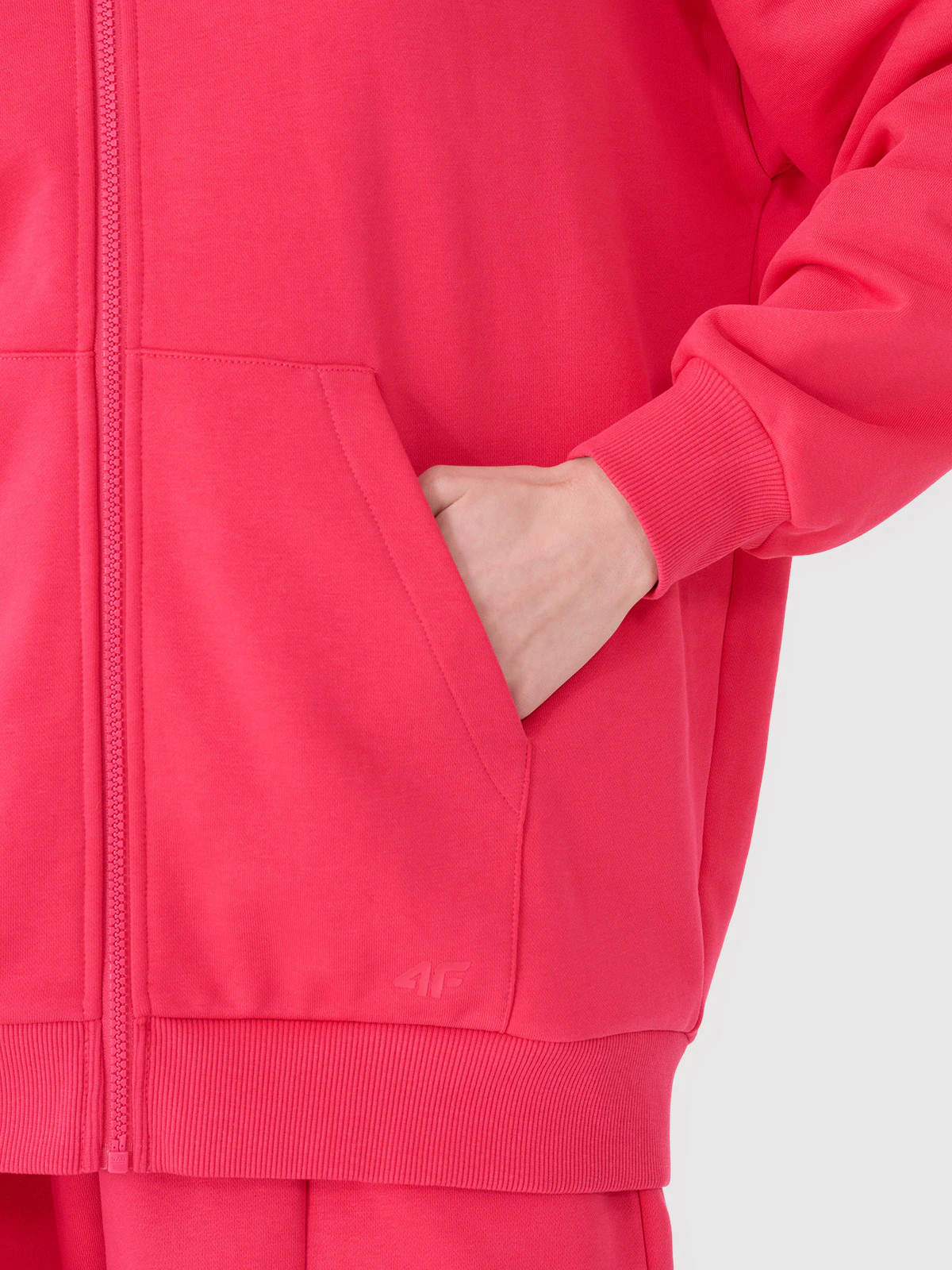 Bluza dresowa rozpinana z kapturem damska - czarna