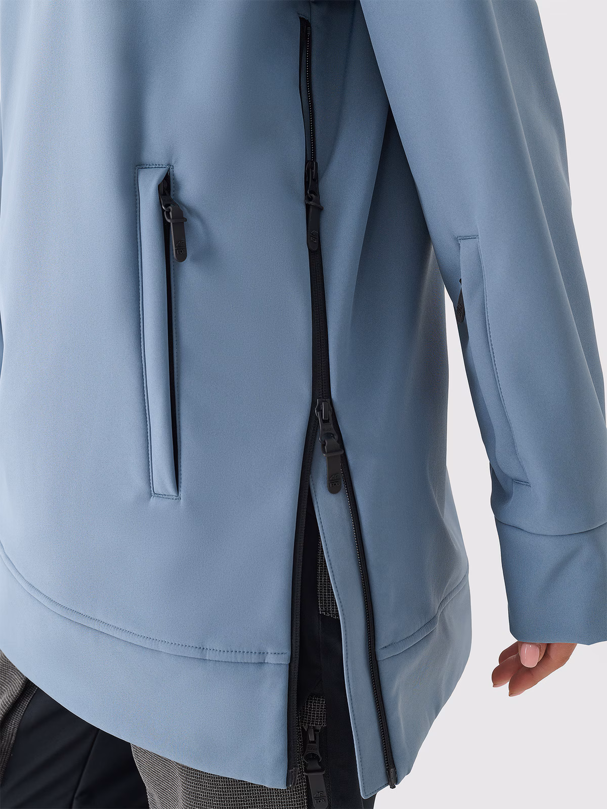 Bluza snowboardowa z softshellu membrana 5000 damska - oliwkowa/khaki