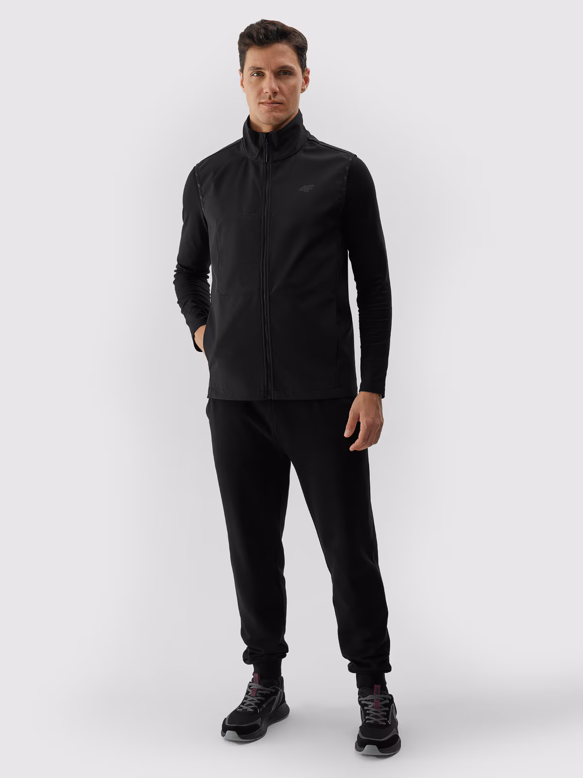 Bezrękawnik softshell wiatroodporny membrana 5000 męski - czarny