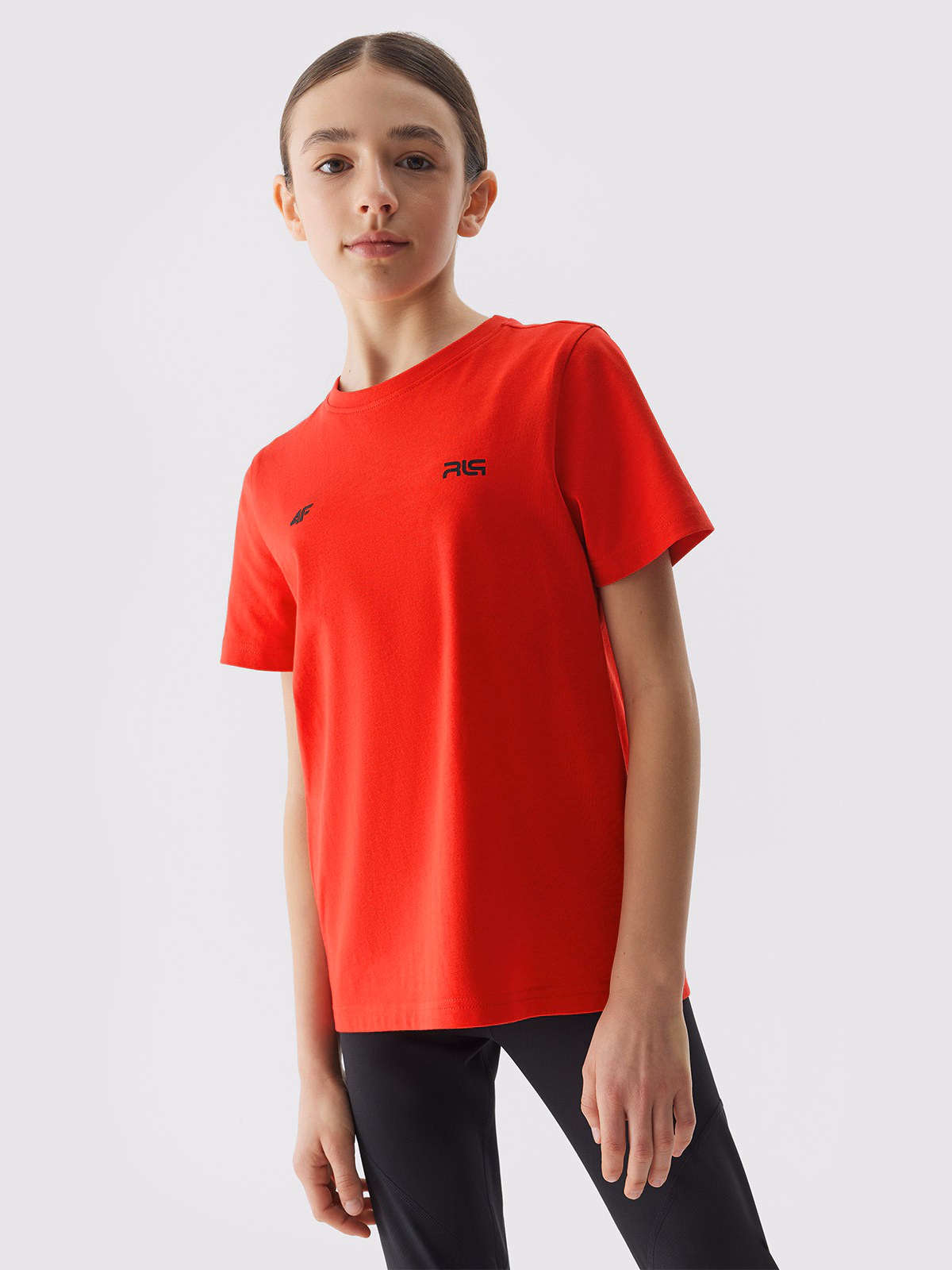 T-shirt z nadrukiem dziecięcy 4F x Robert Lewandowski - biały