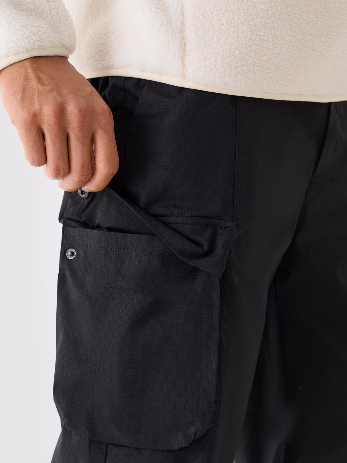 Spodnie casual cargo męskie - czarne