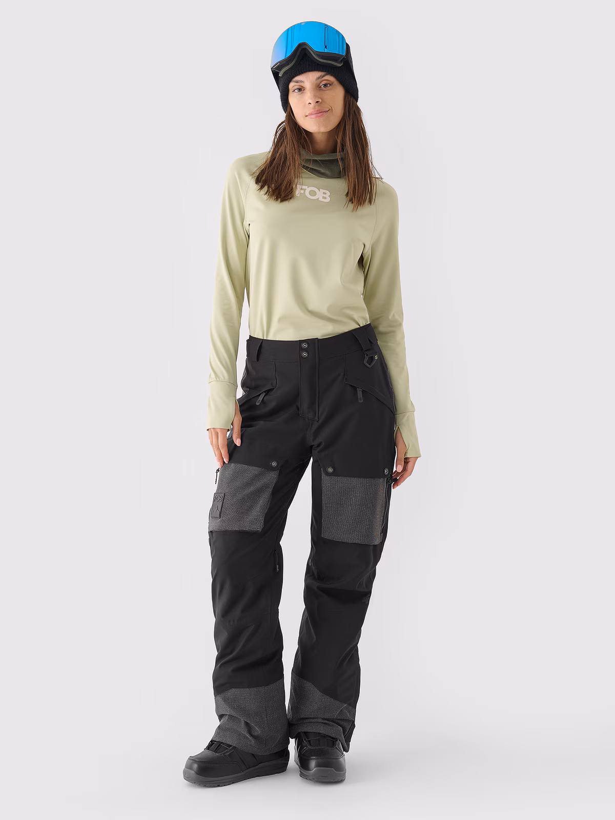 Spodnie snowboardowe membrana 10000 damskie - czarne