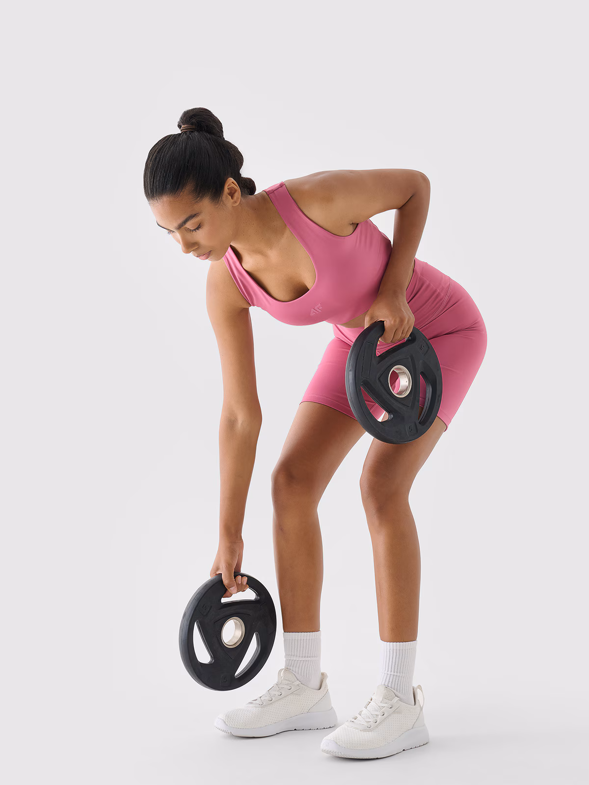 Legginsy krótkie treningowe damskie - fioletowe