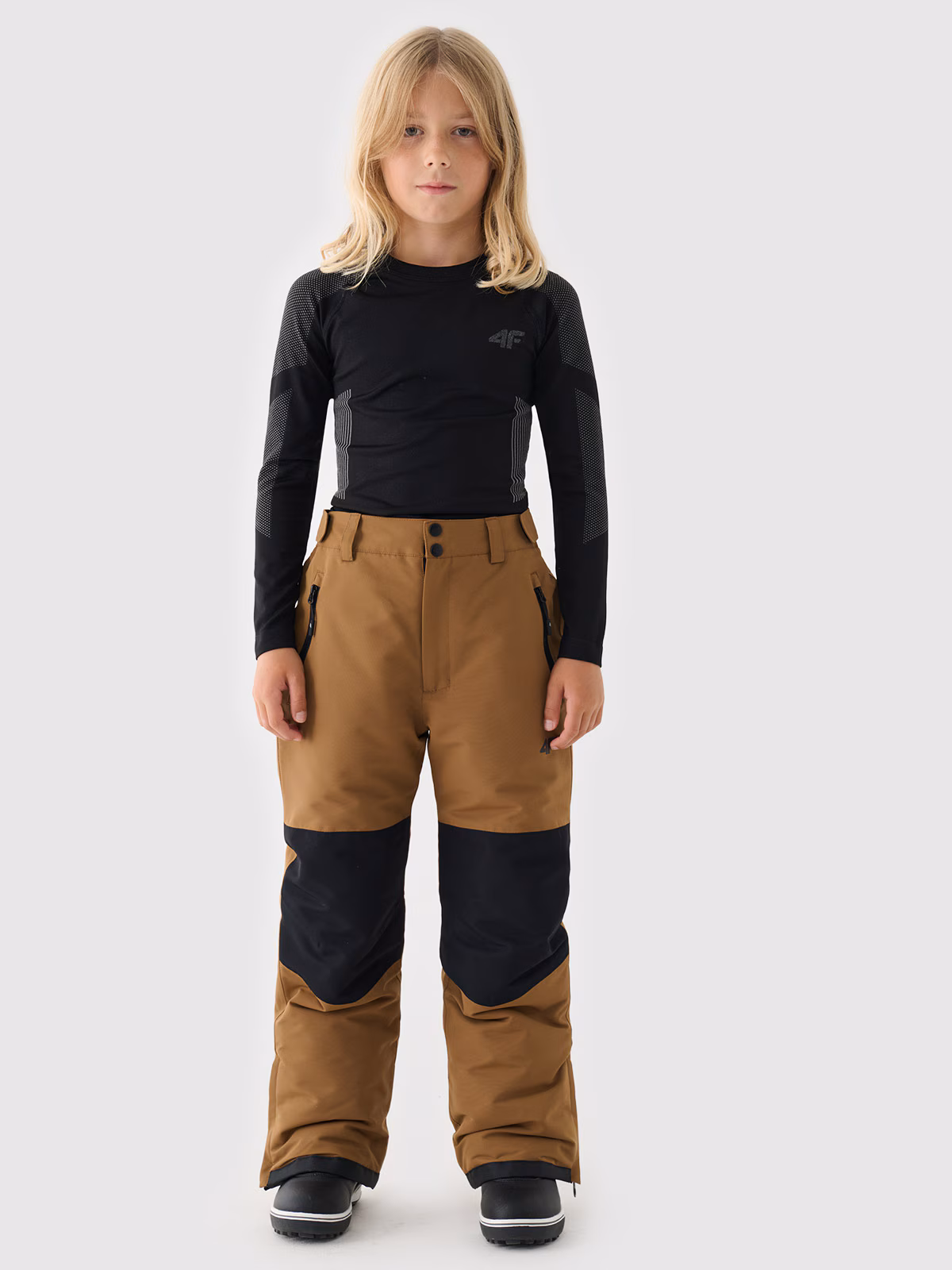 Spodnie snowboardowe membrana 10000 chłopięce - brązowe