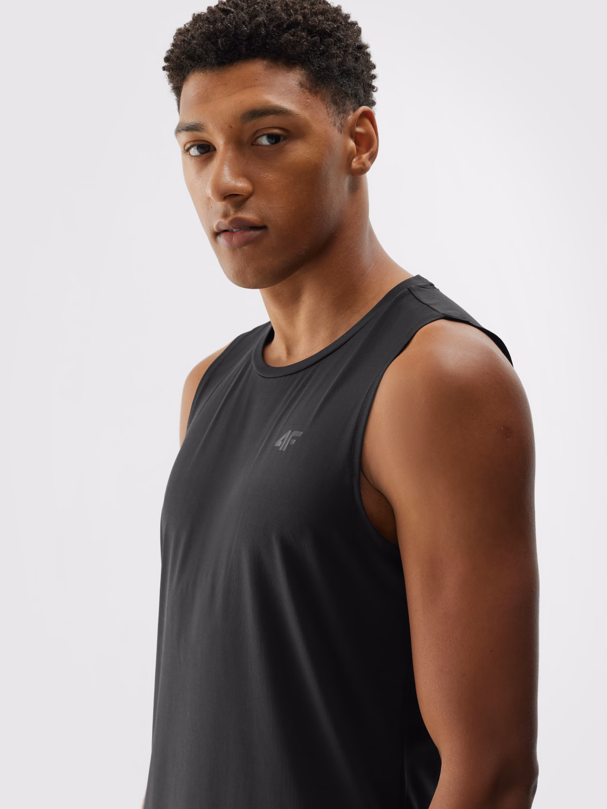 Tank top treningowy szybkoschnący męski - czarny