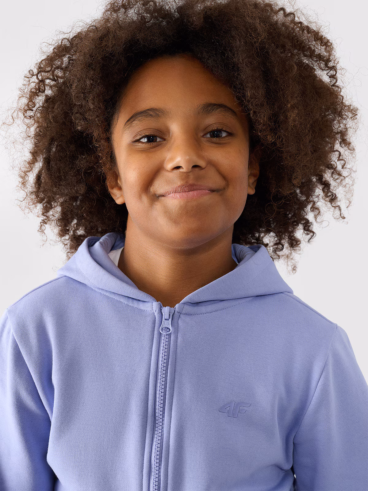 Bluza dresowa rozpinana z kapturem dziewczęca - pudrowy róż