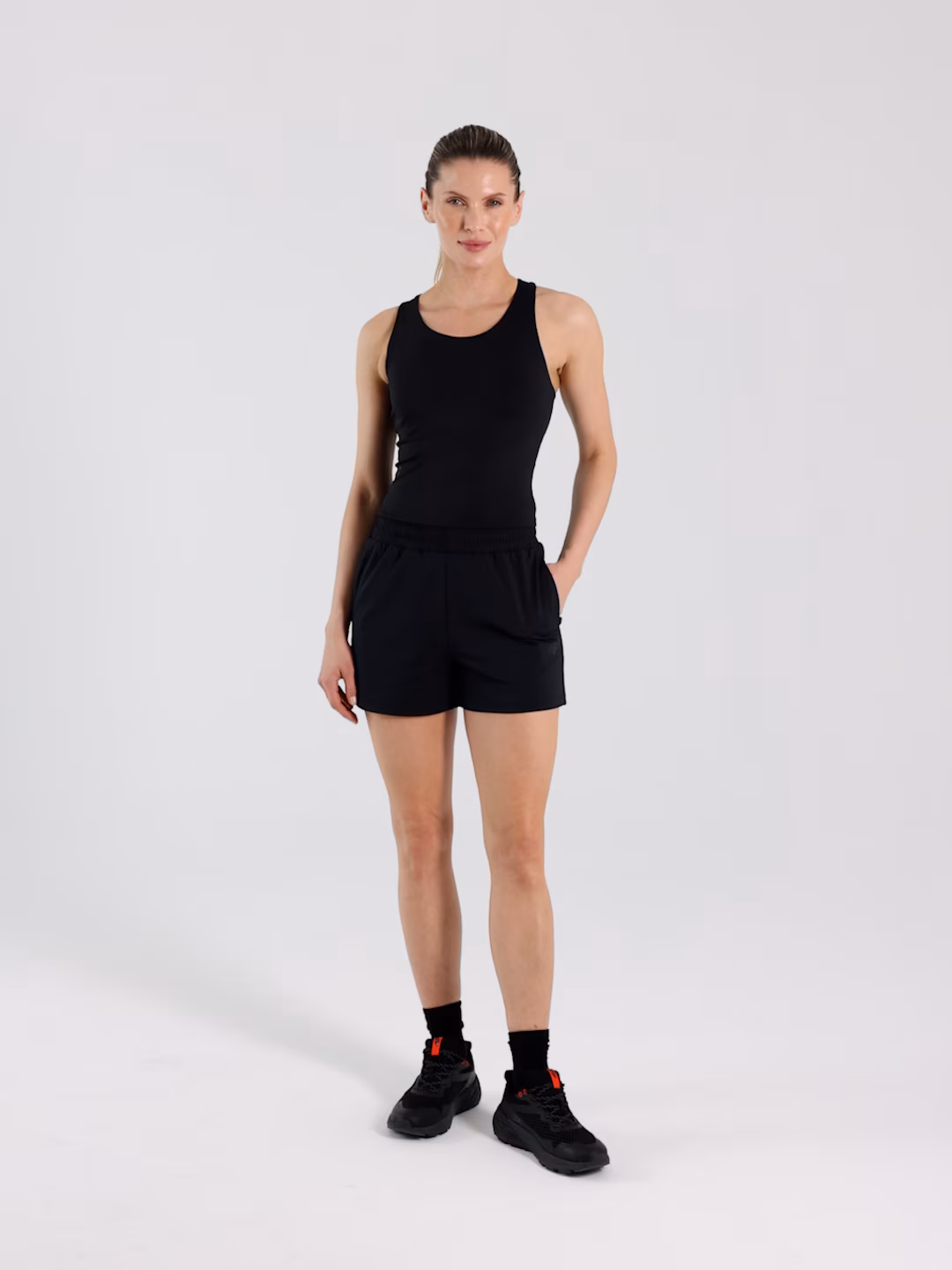 Top treningowy szybkoschnący damski - czarny