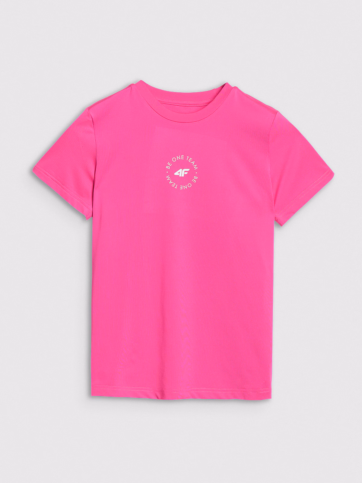 T-shirt sportowy regular gładki dziewczęcy - biały