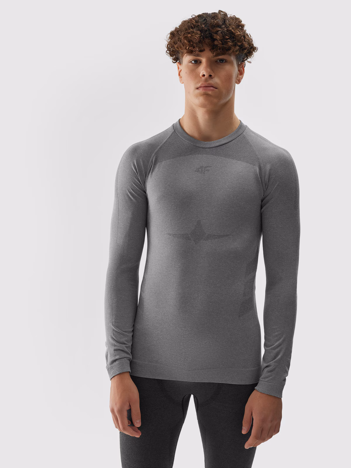 Bielizna termoaktywna bezszwowa (góra) męska - czarna