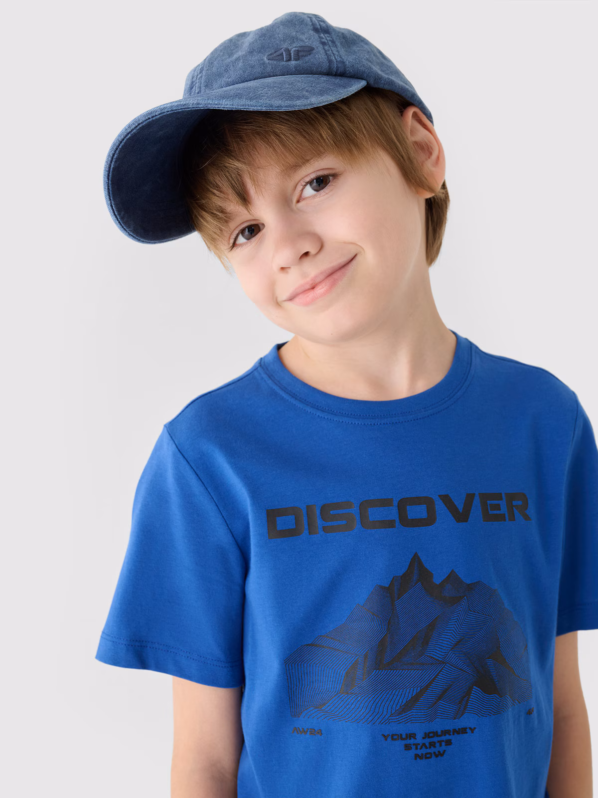 T-shirt z nadrukiem chłopięcy - żółty