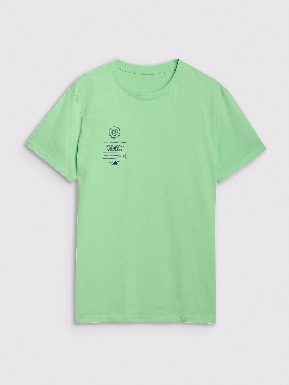 T-shirt regular z nadrukiem męski - beżowy