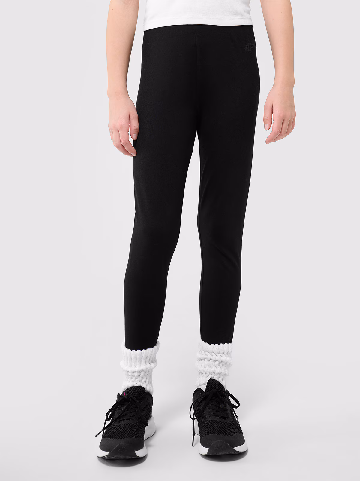 Legginsy dzianinowe dziewczęce - czarne