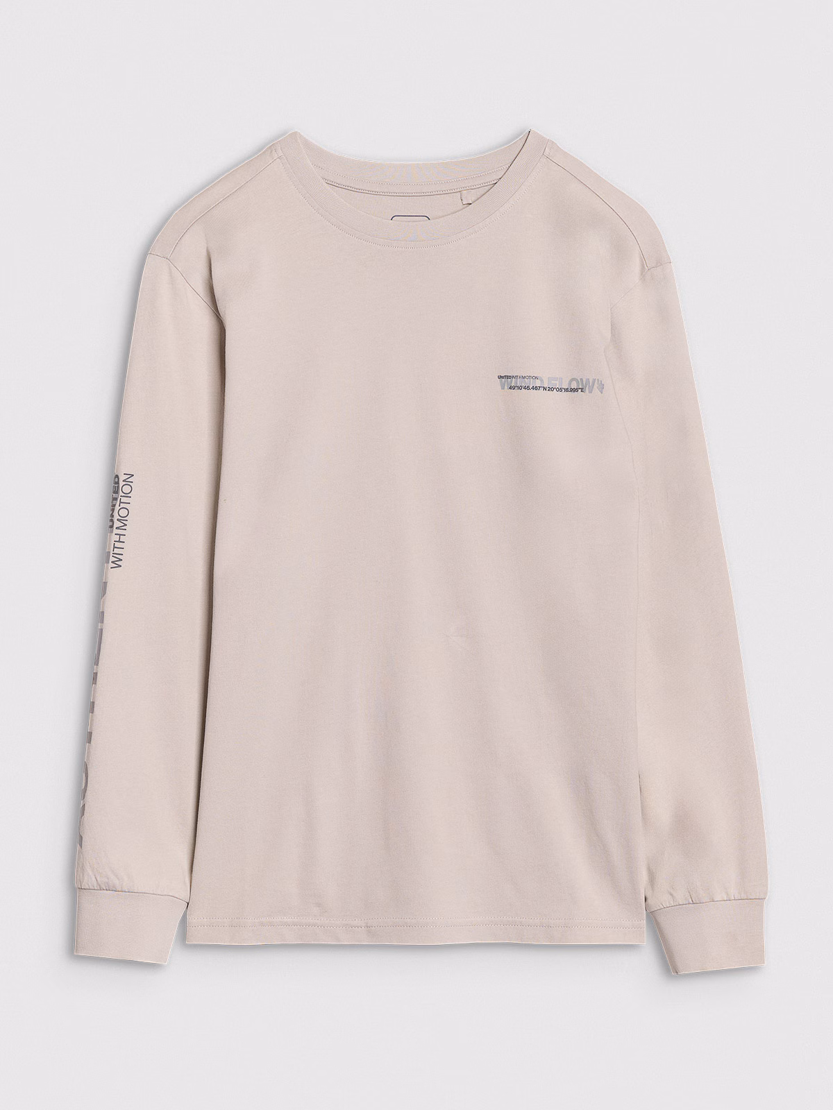 Longsleeve oversize z nadrukiem chłopięcy - szary