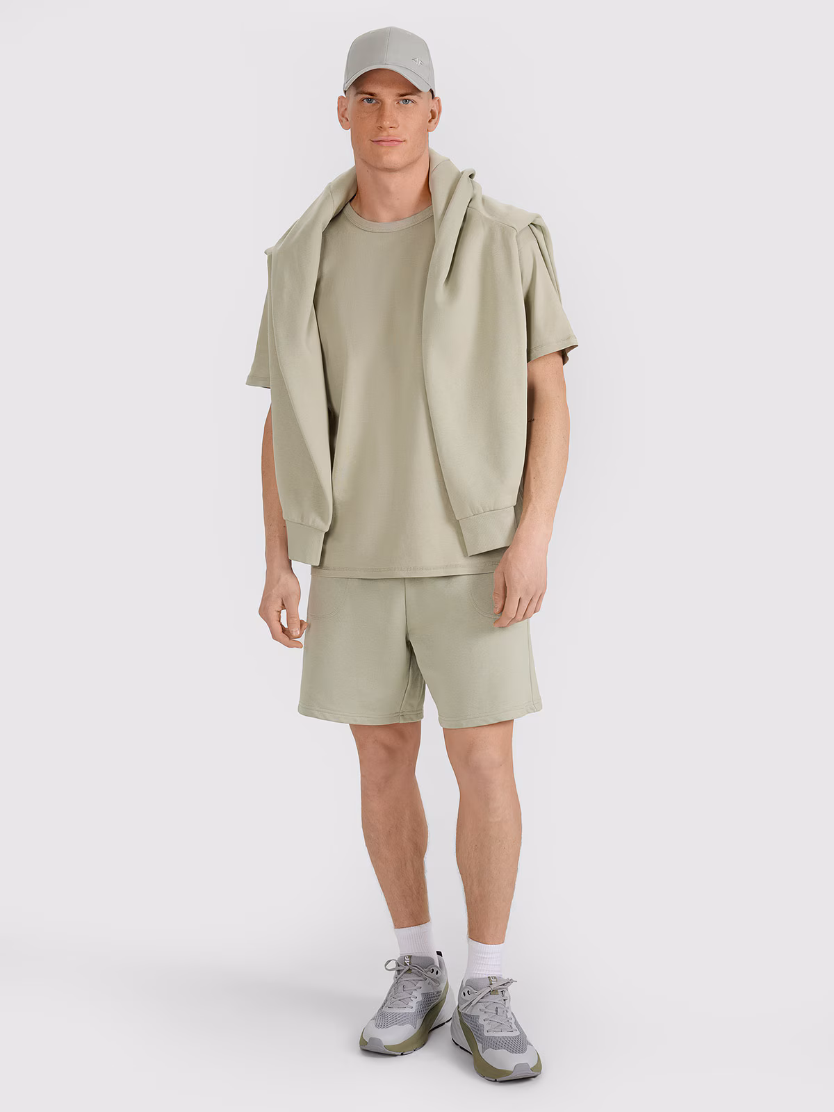 T-shirt oversize gładki uniseks - szary