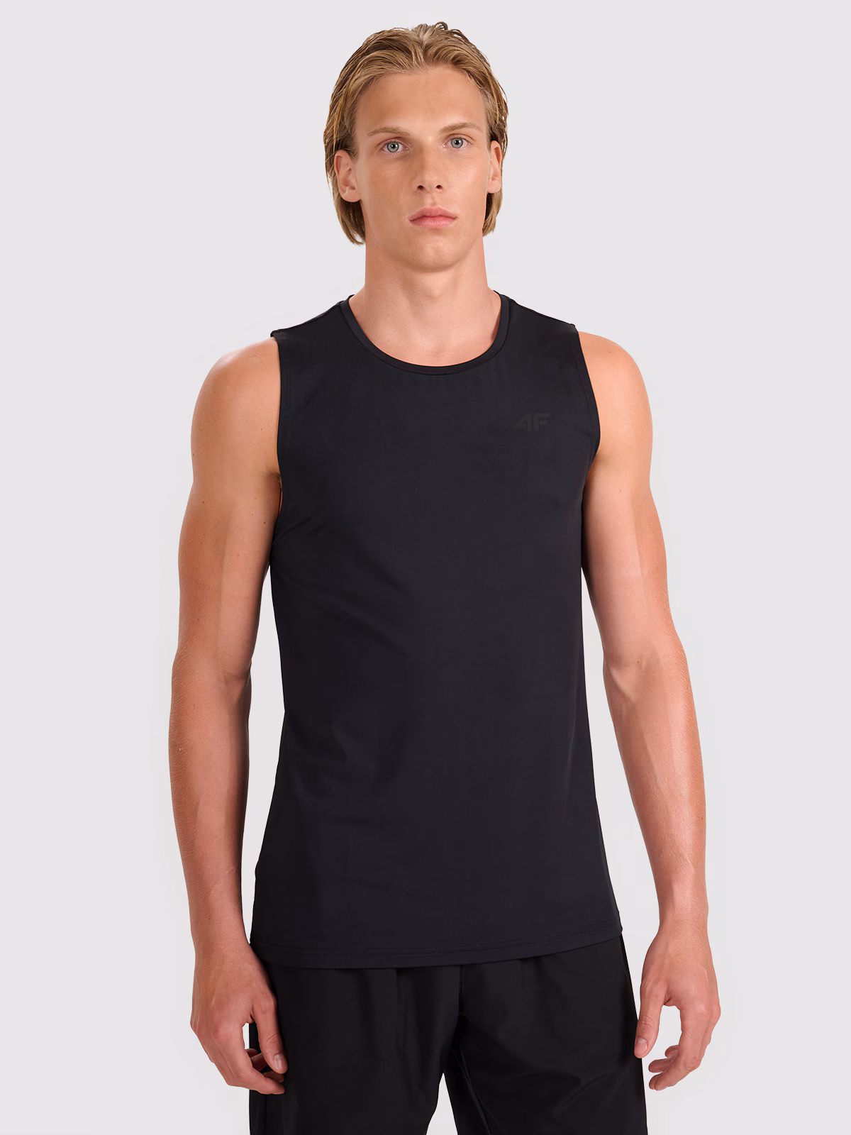 Tank top treningowy szybkoschnący męski - czarny