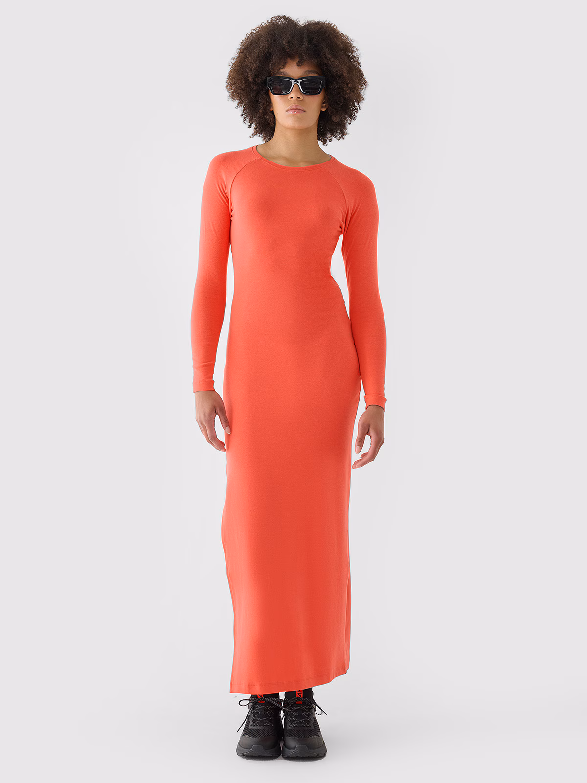 Sukienka ołówkowa maxi damska - czerwona