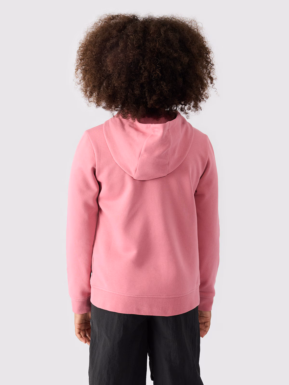 Bluza dresowa rozpinana z kapturem dziewczęca - pudrowy róż