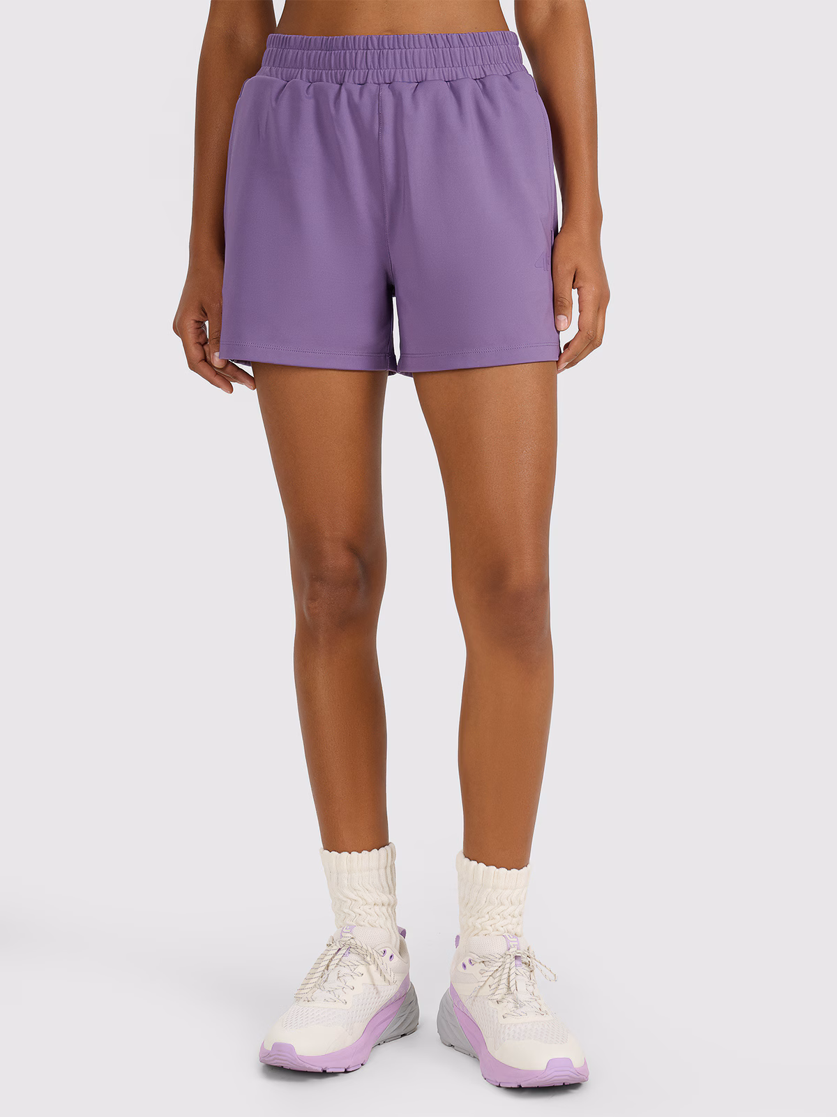 Spodenki treningowe szybkoschnące damskie - fioletowe