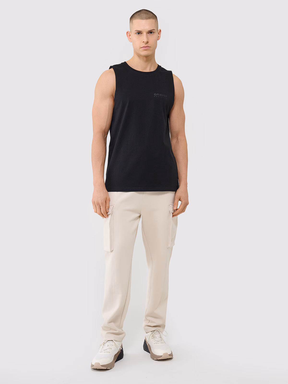 Tank top oversize męski - beżowy