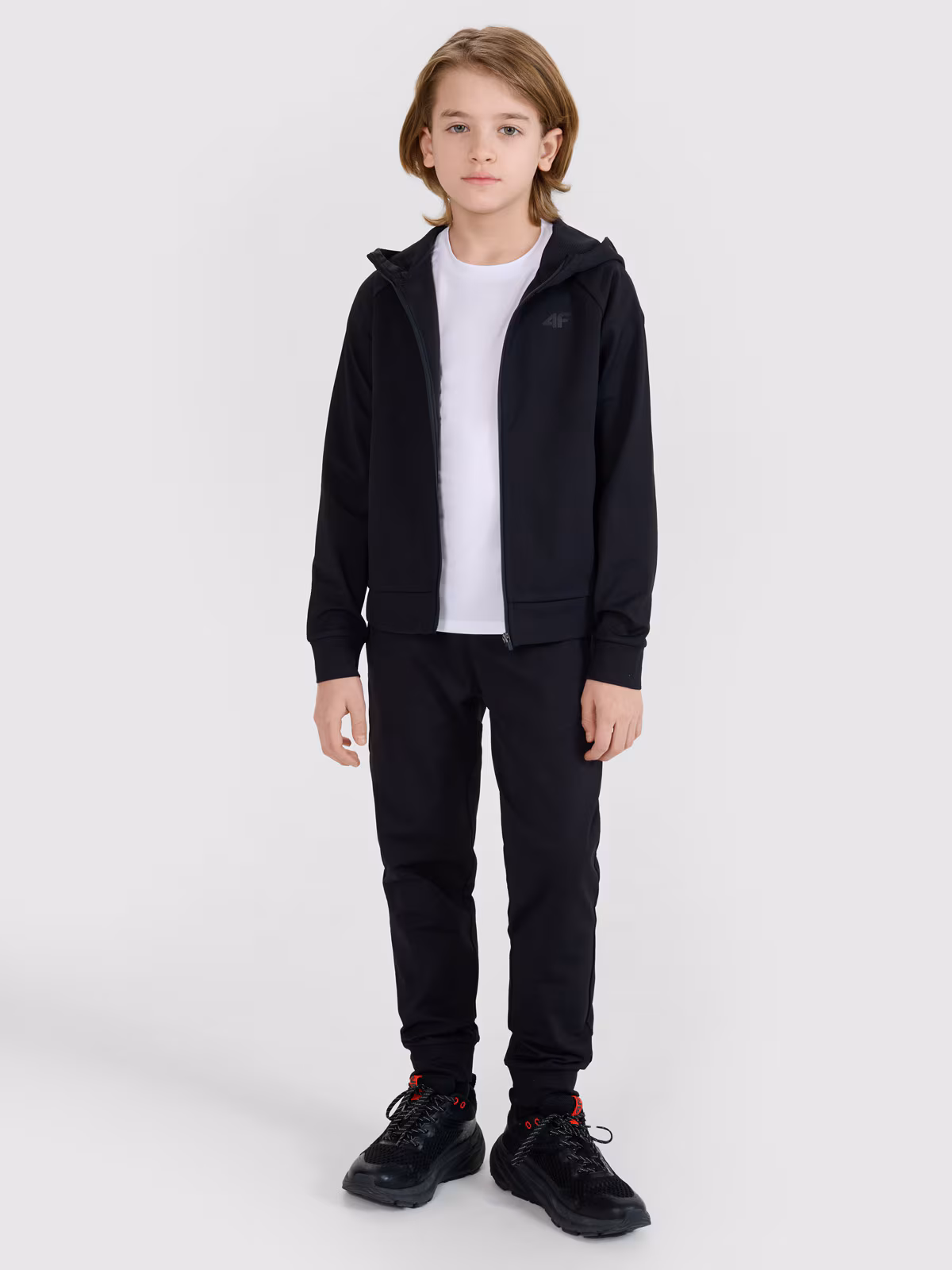 Bluza sportowa rozpinana z kapturem chłopięca - szara