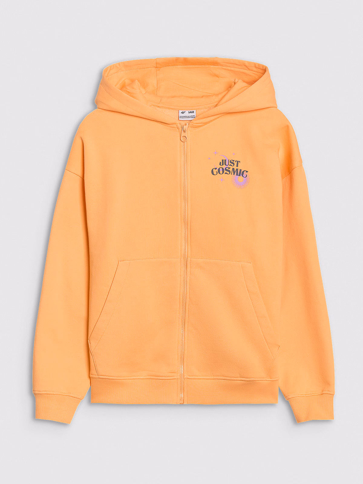 Bluza dresowa rozpinana z kapturem dziewczęca - czarna