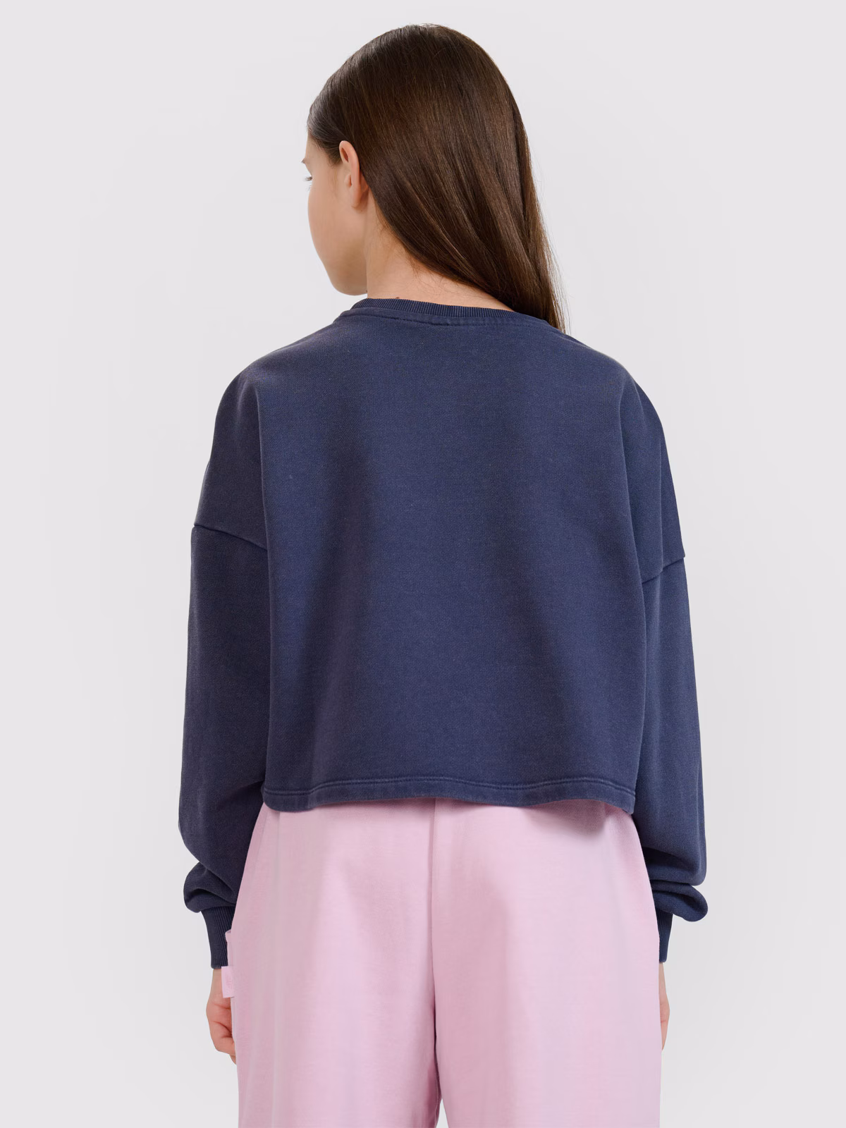 Bluza dresowa nierozpinana bez kaptura dziewczęca - szara